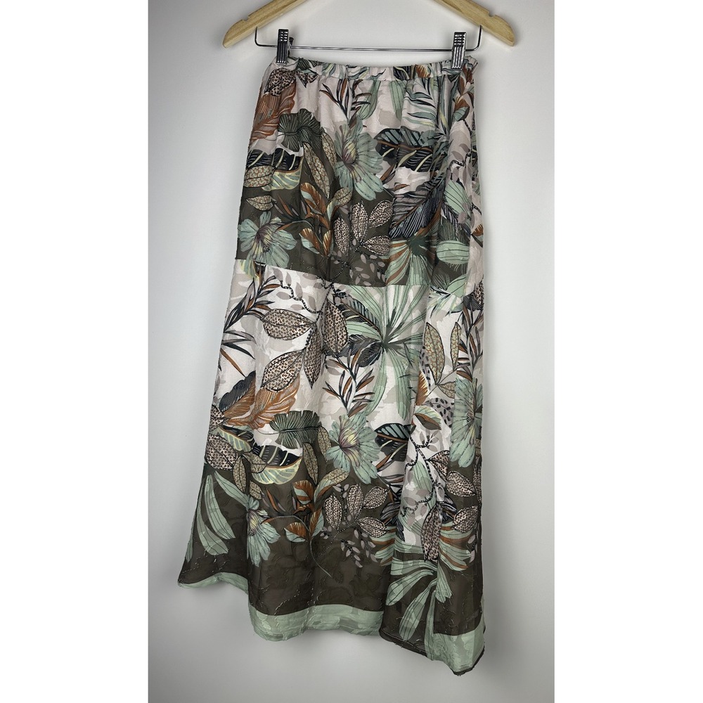 Super Natural x Secret Mission Jungle Safari Open Leg Slit Maxi Skirt Size Small - Picture 13 of 14